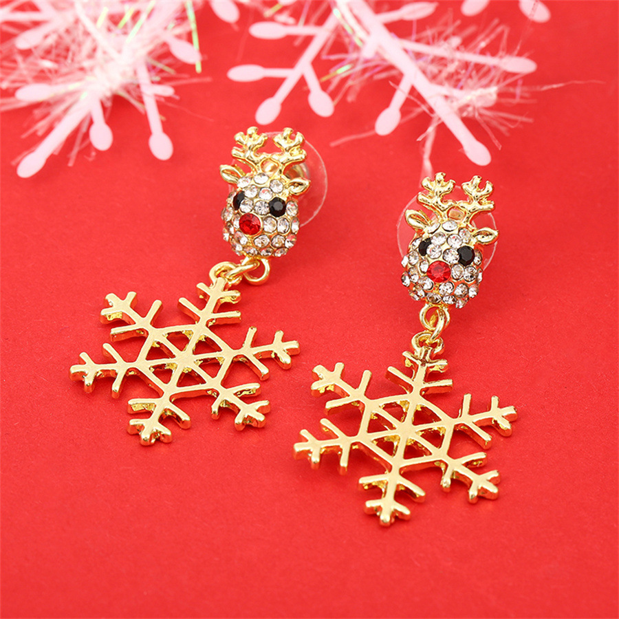 Christmas Reindeer Snowflake Earrings Festive Gift for Family-Jessemade AU