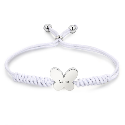 Butterfly Adjustable Bracelet Custom Name Bracelet Gift for Daughter Granddaughter - Your Wings Always Exist, All You Have To Do Is Fly-Jessemade AU
