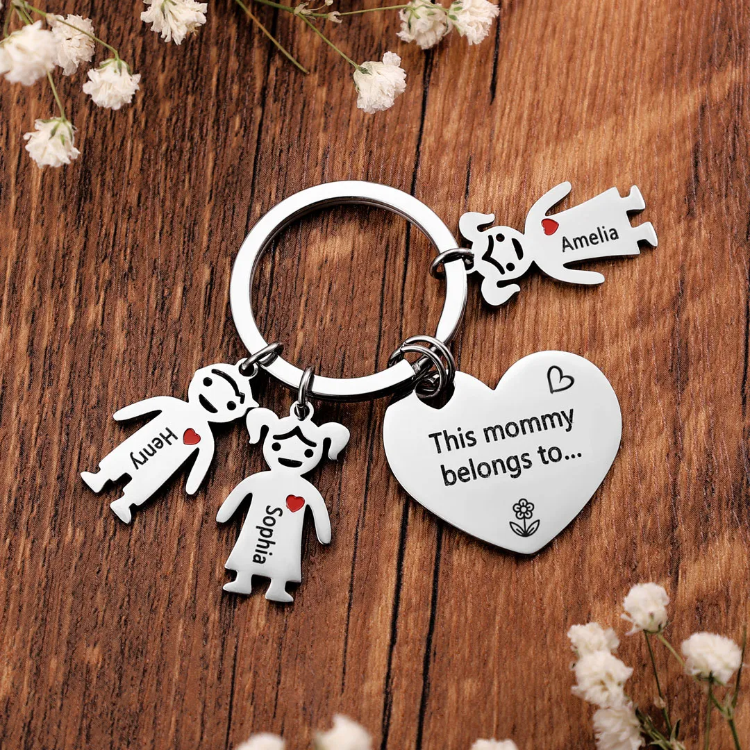 Personalised Women Wallet Gift Set 1 Name & Birthflower Wallet 1-5 Dolls Keychain Gift Box Set Christmas Gifts