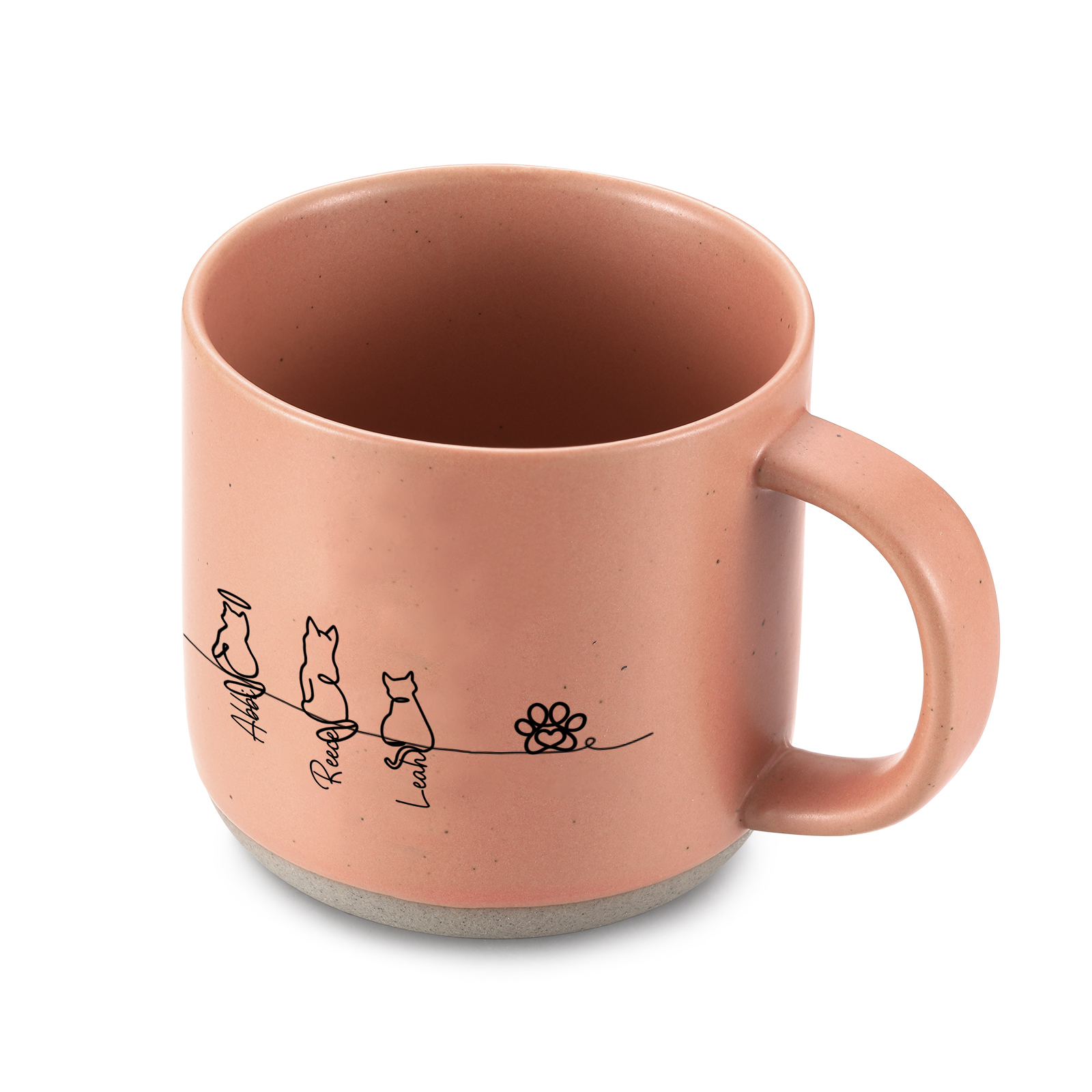 Minimalist Ceramic Animal Mug, Line Drawing