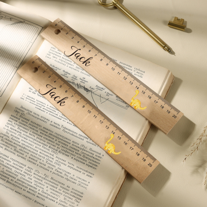 Custom 1 Name Ruler Wooden Dinosaur Ruler Back To School Gift for Boys Girls-Jessemade AU