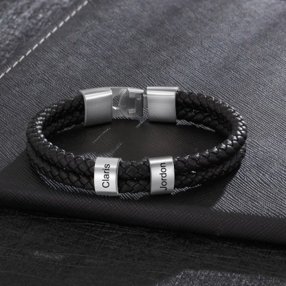 Personalised 1 Photo & 1 Letter & 3 Names Gift Set Custom Wallet & Bracelet Gift Box Set Christmas Gifts