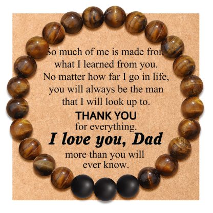 To Dad I Love You Cross Bracelet Beads Warp Bracelet-Jessemade AU