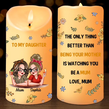 For Mum/Daughter Personalised 2 Names LED Candle Candle Gift for Mum/Daughter | Jessemade