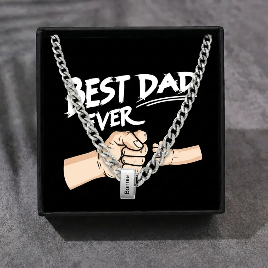 Personalised Cuban Link Chain Necklace for Men with 1 to 6 Names