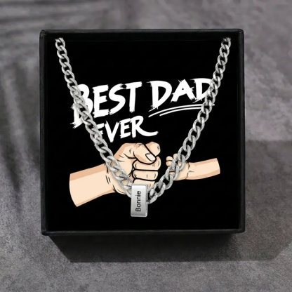 Personalised Cuban Link Chain Necklace for Men with 1 to 6 Names
