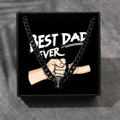 Personalised men’s necklace in stainless steel, customisable with 1 to 6 name beads – a lasting keepsake; the ideal Christmas, birthday or Father’s Day gift for him, dad or husband | Kettenmachen