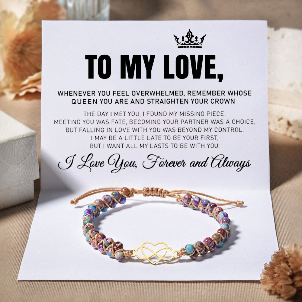 Infinity Heart Bracelet Adjustable Bracelet Gift for Her with To My Love Card
