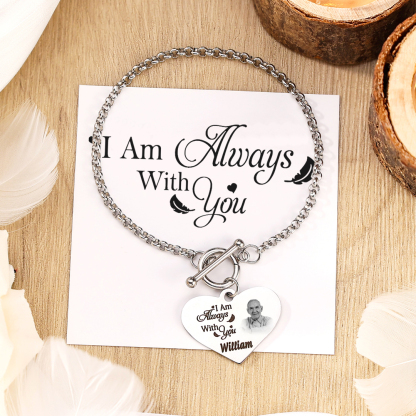 Personalized Memorial Bracelet with Custom Name and Photo I Am Always With You Gift Set-Jessemade AU
