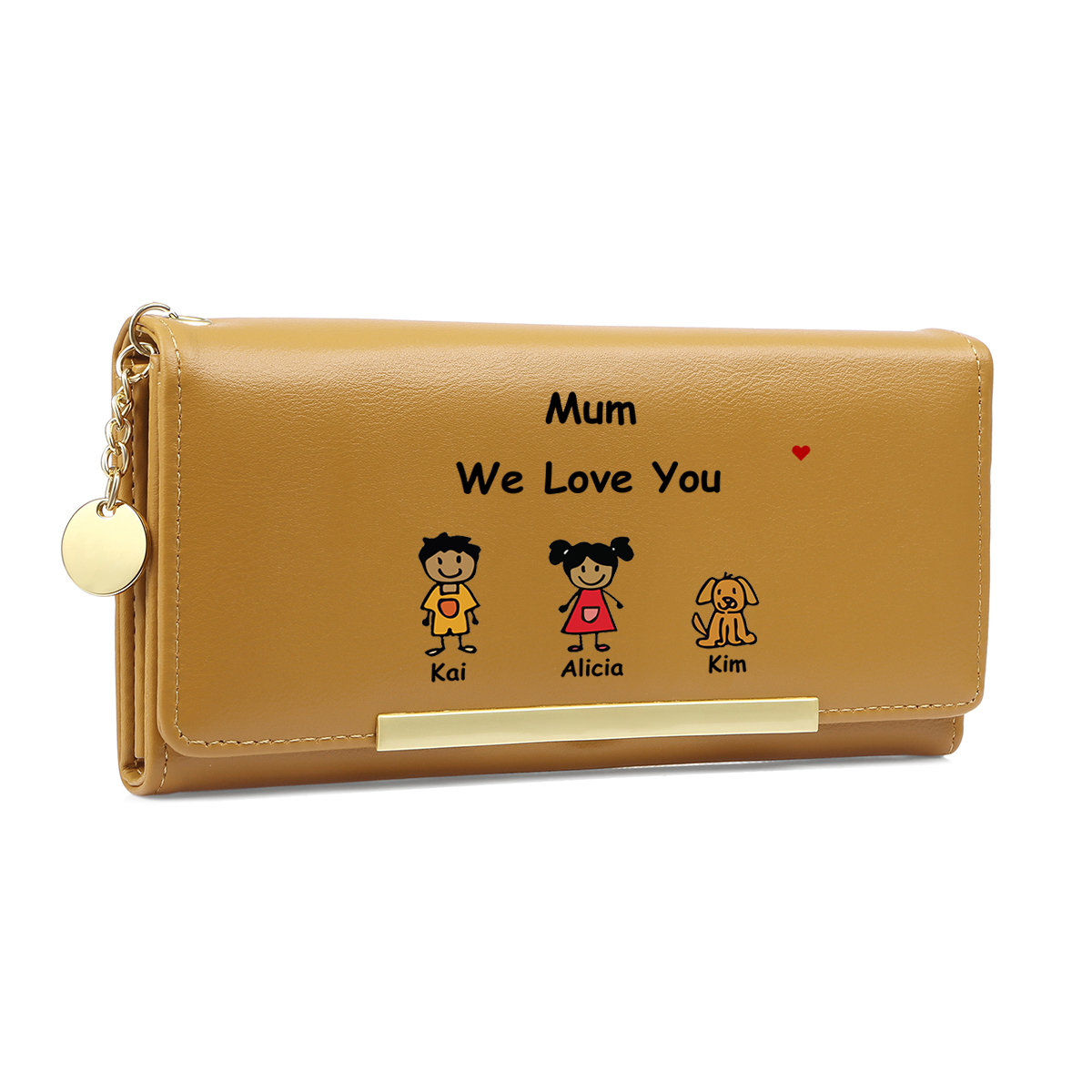 Personalised Mum Wallet – Custom Engraved Purse with Names & Characters | Jessemade