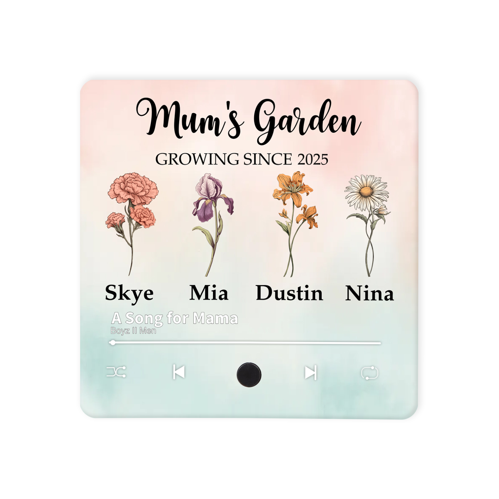 Personalised Music Fridge Magnet, Custom 1 Text & 1 Date & 1-9 Names &1 Song Name Magnet Gift for Her | Jessemade