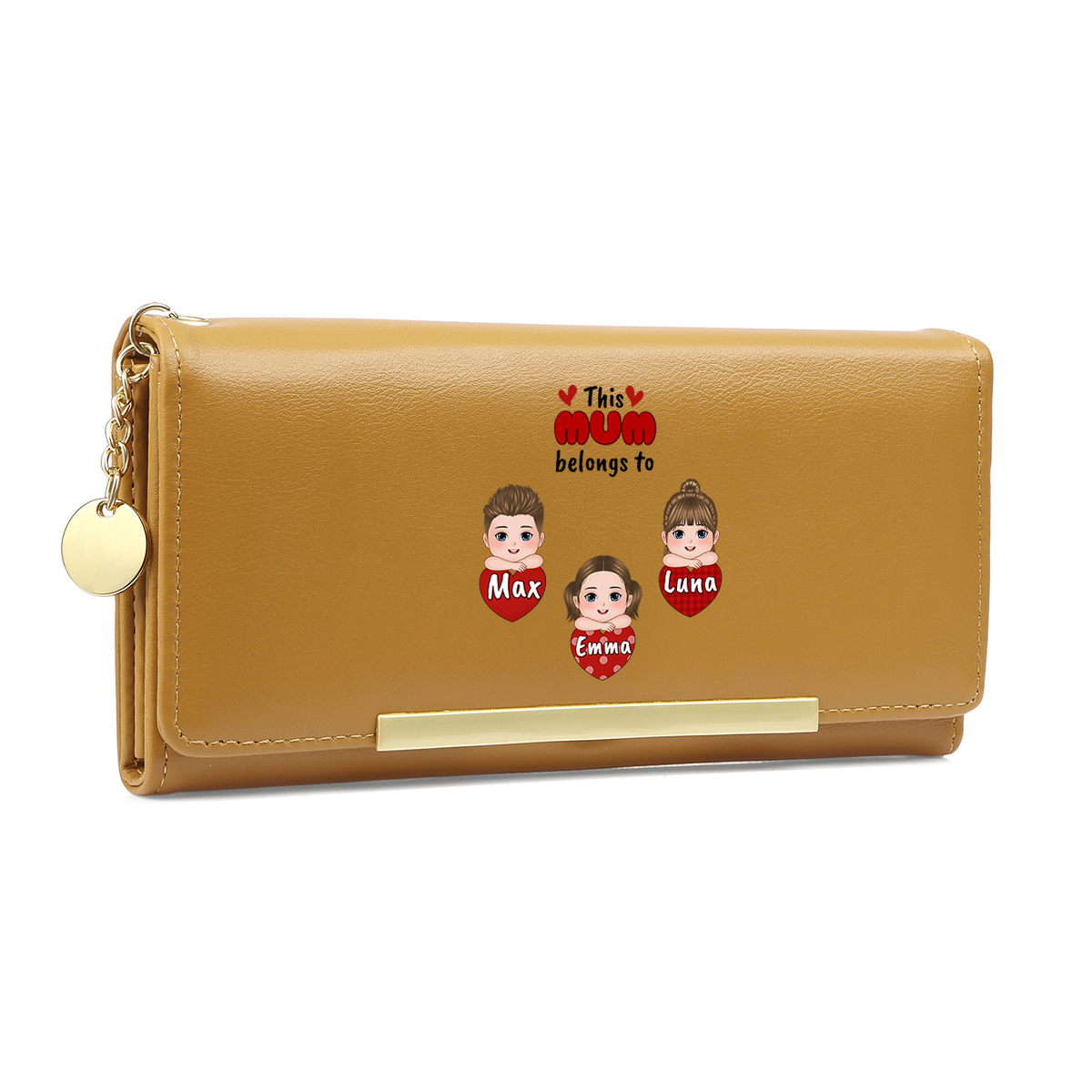 To my Mum/Nan - Personalised Women Wallet Custom With 1-10 Names Gift for Mum or Grandma in Pink, Blue or Yellow | Jessemade