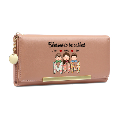 To my Mum/Nan - Personalised Women Wallet Custom PU Leather with 1–8 Names, Multiple Colours | Jessemade