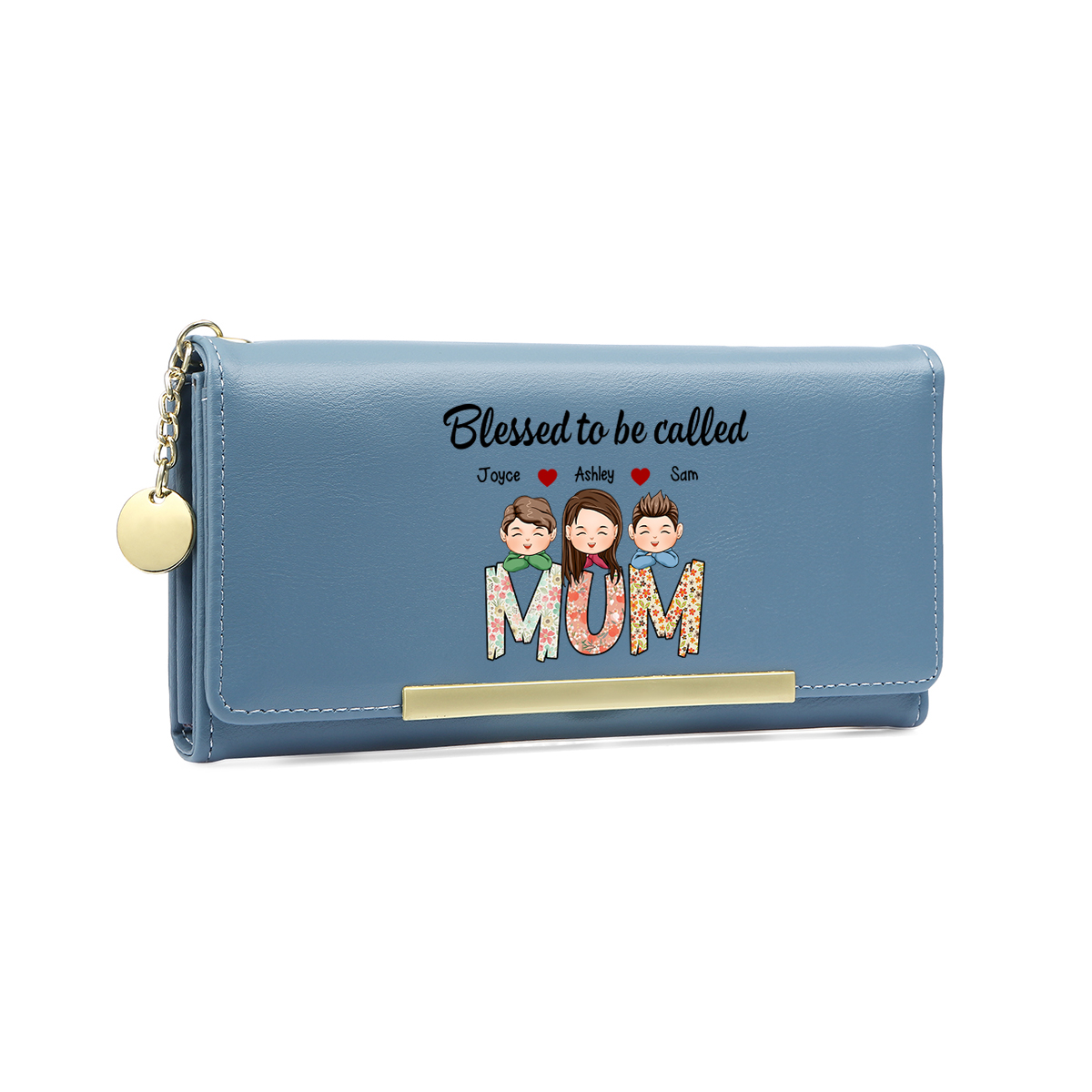 To my Mum/Nan - Personalised Women Wallet Custom PU Leather with 1–8 Names, Multiple Colours | Jessemade