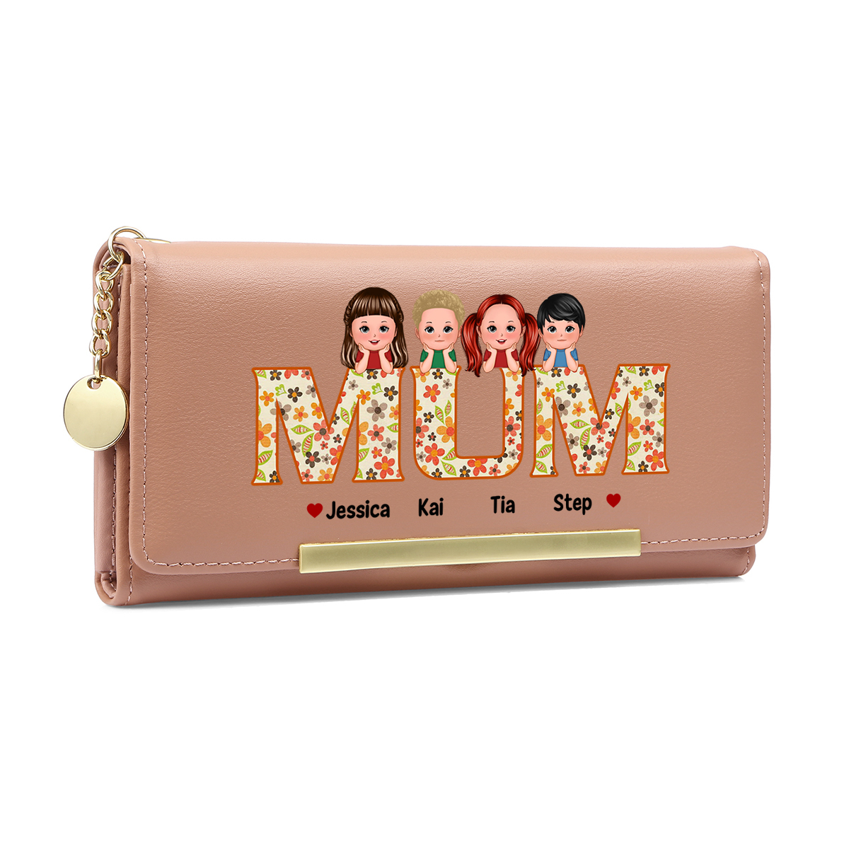 To my Mum/Nan - Personalised Women Wallet Custom PU Leather with 1–6 Names, Wallet Gift Multiple Colours | Jessemade