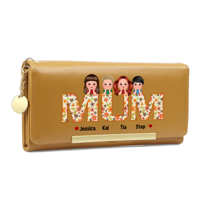 To my Mum/Nan - Personalised Women Wallet Custom PU Leather with 1–6 Names, Wallet Gift Multiple Colours | Jessemade