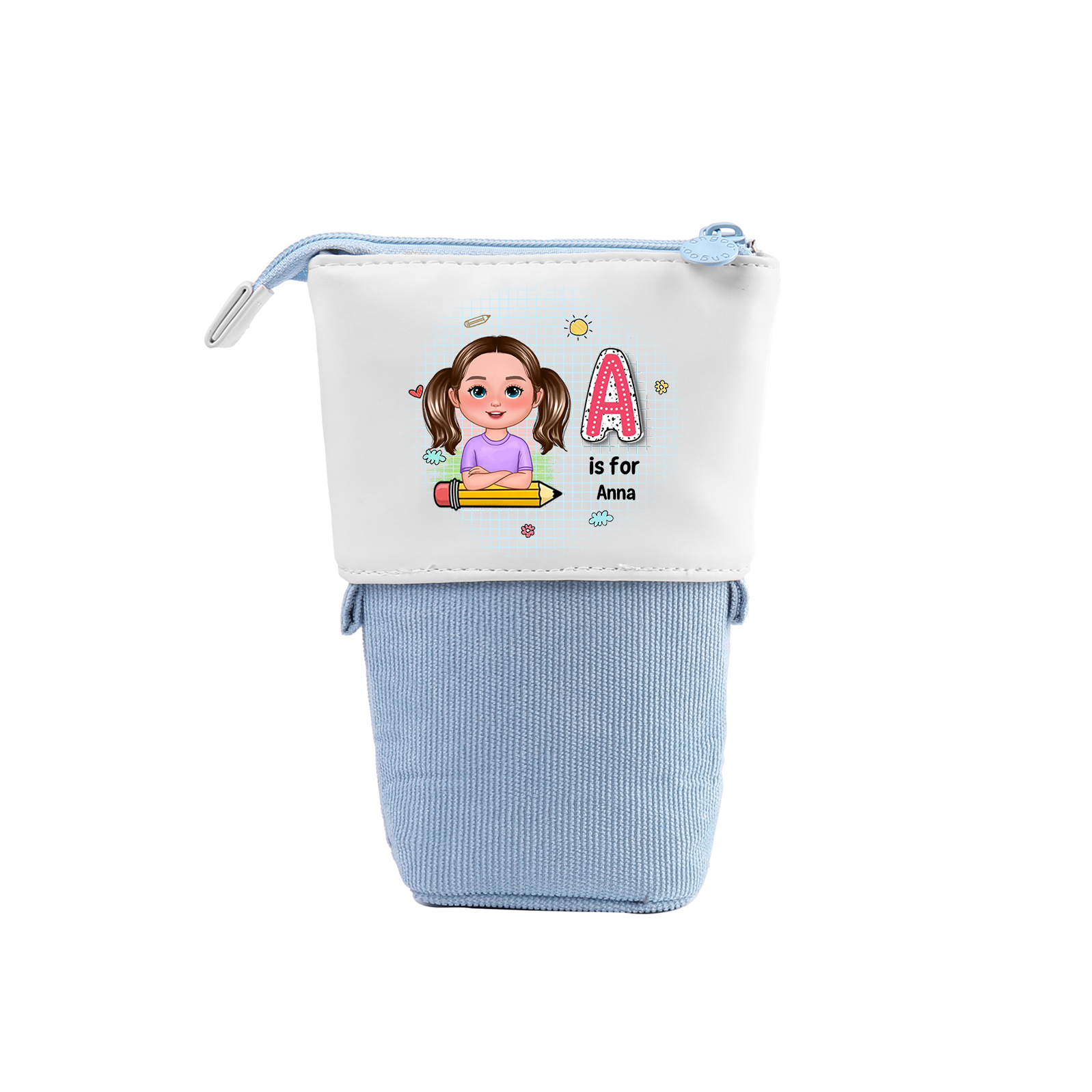 [Copy]Personalised  Name Pencil Case Rainbow Pen Bag Zipper Back to School Gifts for Student