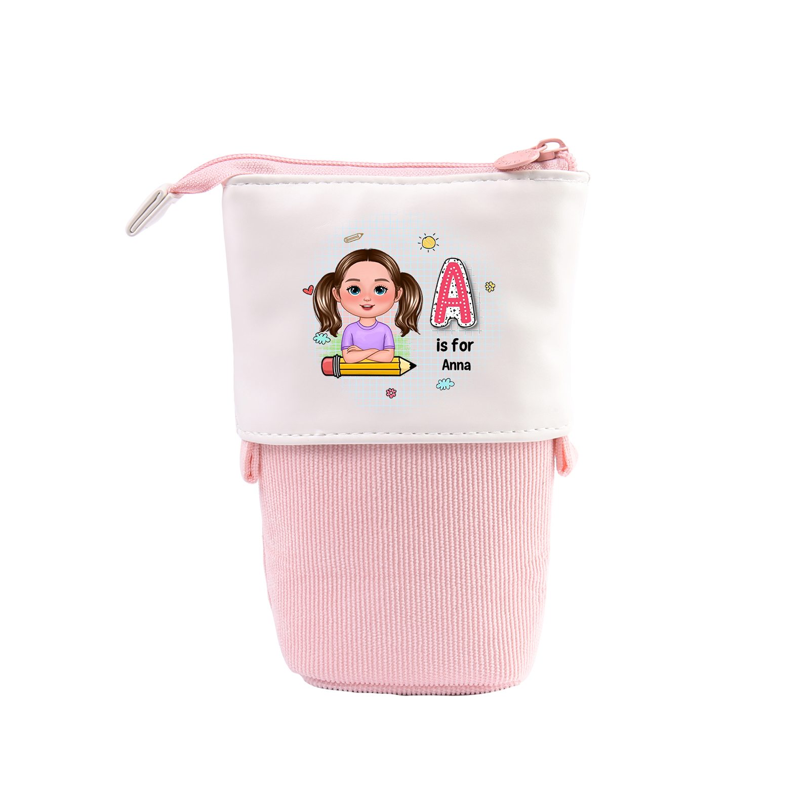 [Copy]Personalised  Name Pencil Case Rainbow Pen Bag Zipper Back to School Gifts for Student