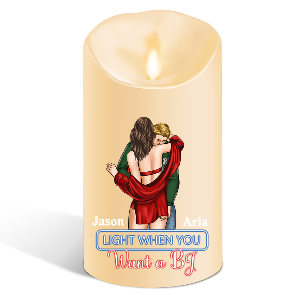 You Make The Season Bright Personalised Couple Custom LED Candle with 2 Names Romantic Gift For Him or He