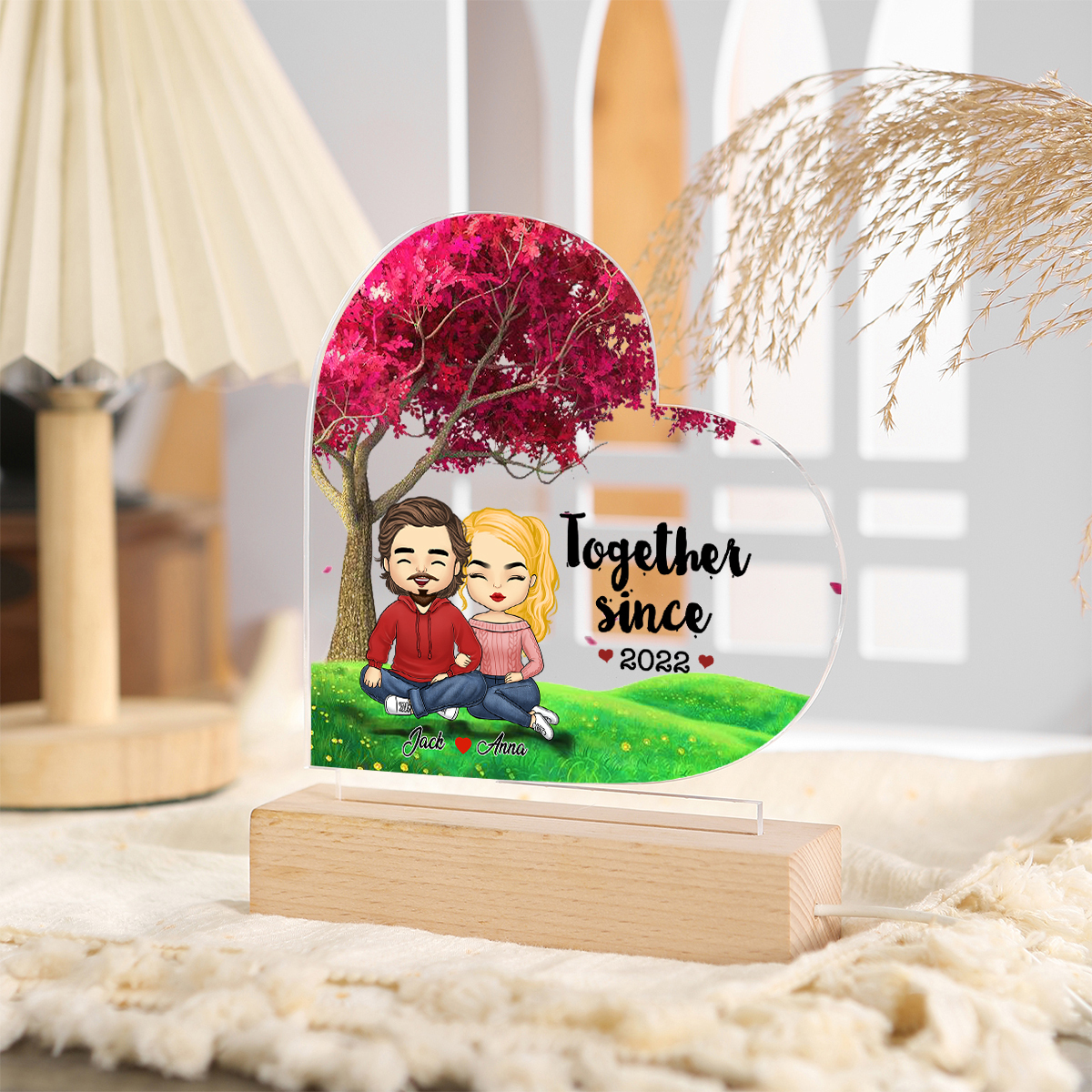 Personalised Light Plaque Together Since LED Gift for Couples