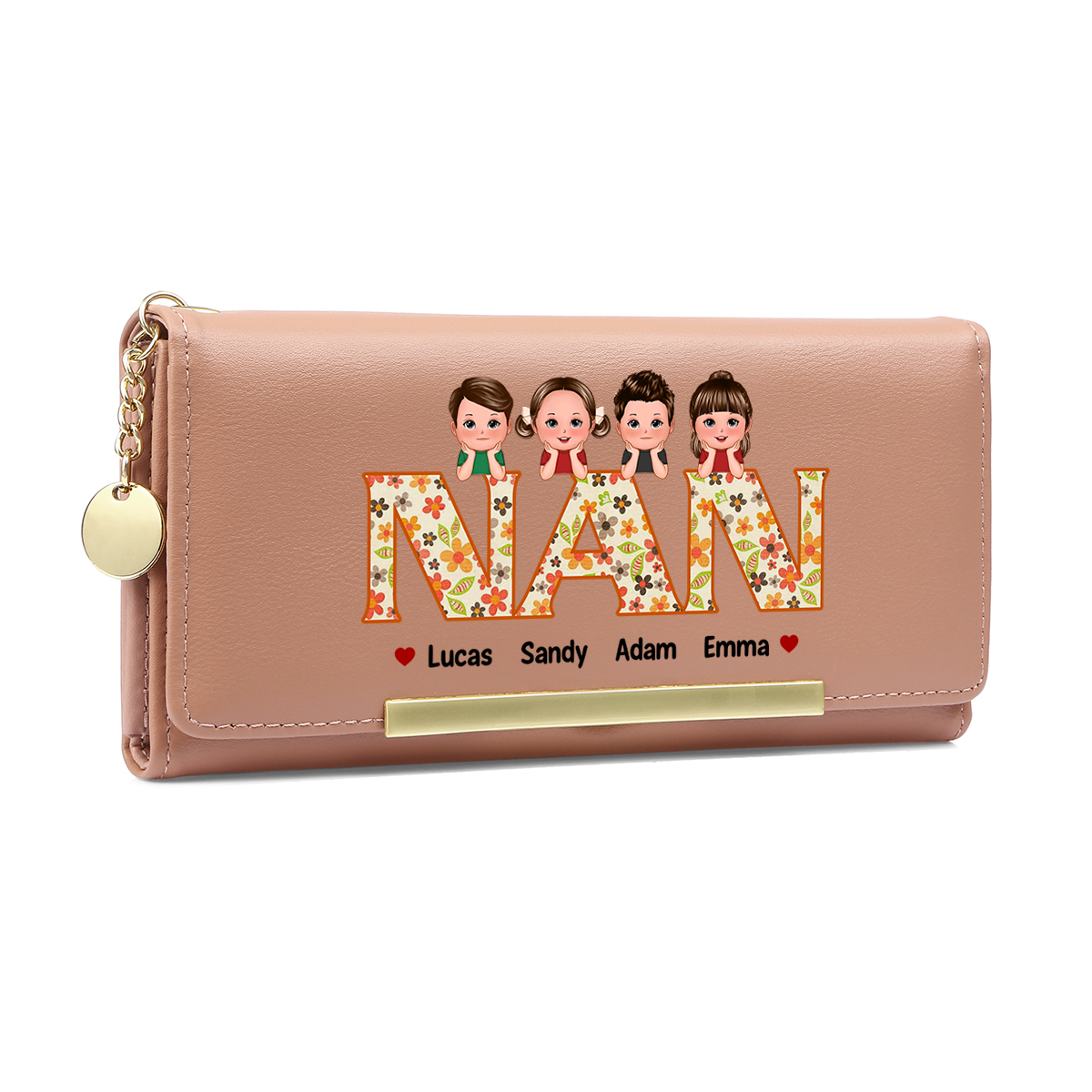 To my Mum - Personalised Women Wallet Custom PU Leather with 1–6 Names, Wallet Gift Multiple Colours | Jessemade
