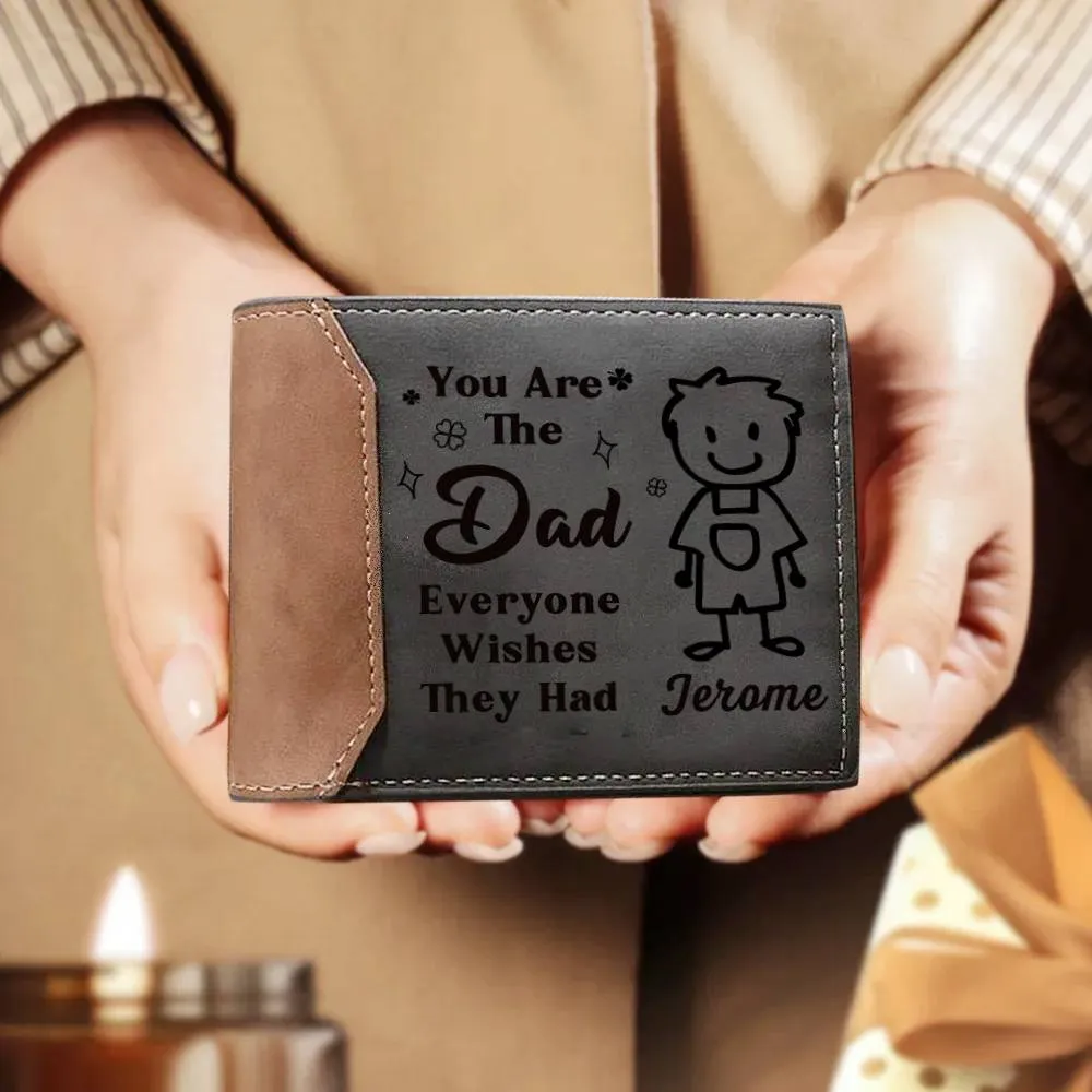 1-6 Names Personalised Wallet with Kids’ Name and Photo – Gift for Dad/Grandpa | Jessemade