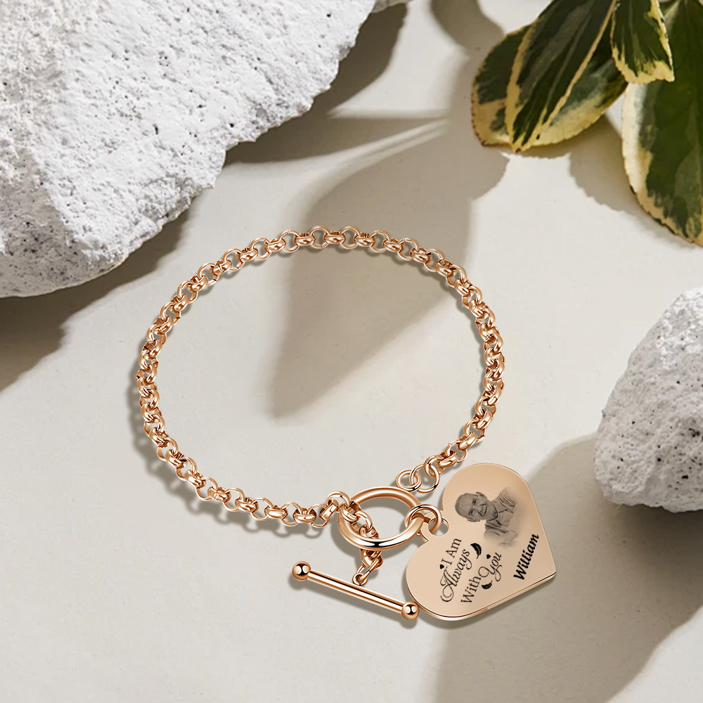 Personalized Memorial Bracelet with Custom Name and Photo I Am Always With You Gift Set-Jessemade AU