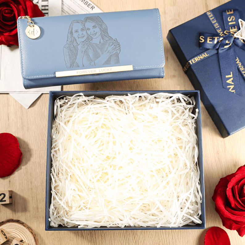 Personalised Couple Gift Box Set Custom Wallets & Keychains for Special Moments