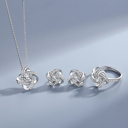 Love Knot Rings Personalised Birthstone Rings S925 Sterling Silver Birthday Gifts For Women-Jessemade AU