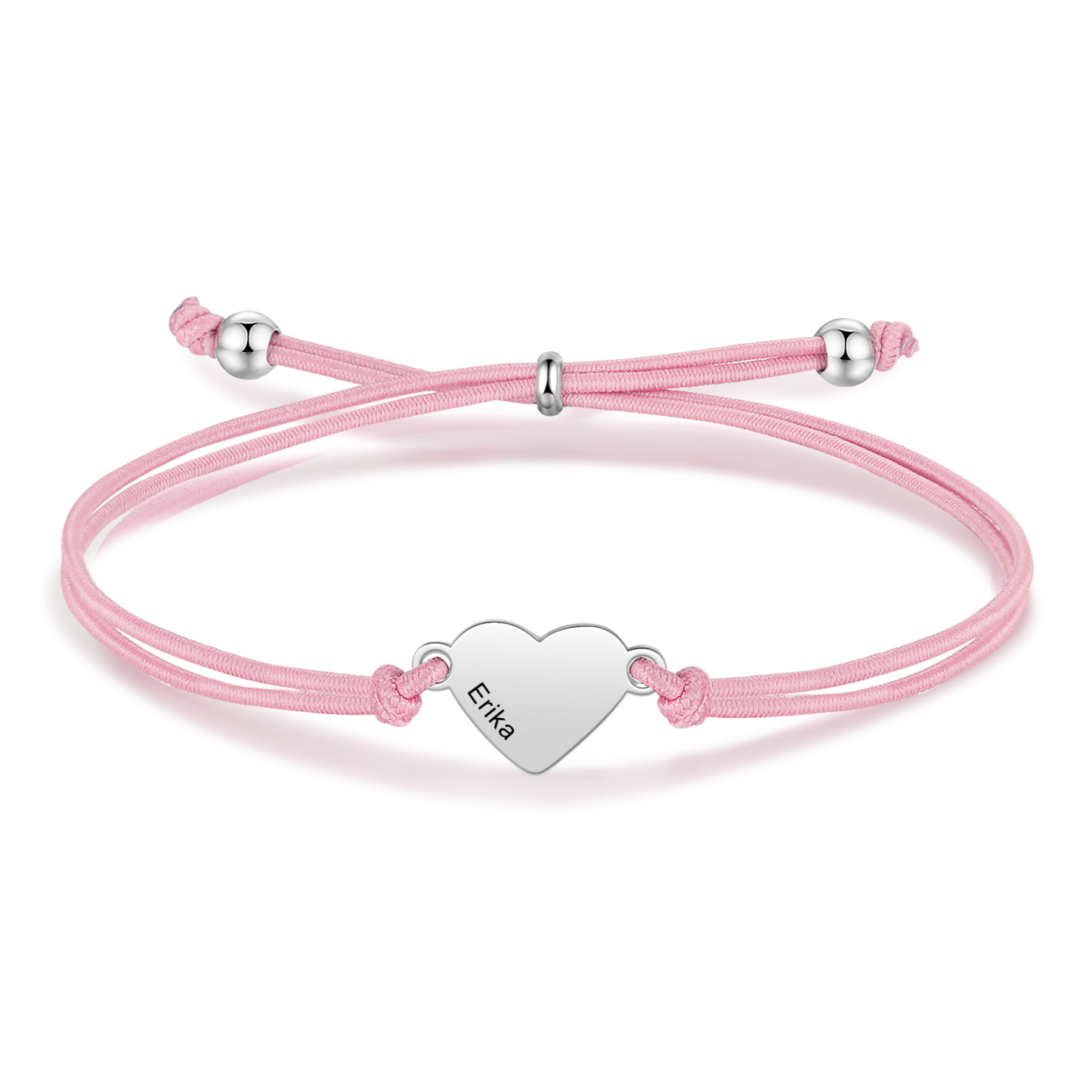 2 Pcs Heart Bracelet Set Custom 2 Names Adjustable Bracelets Back to School Gift for Daughter Granddaughter-Jessemade AU