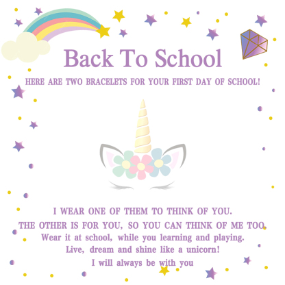 2 Pcs Bracelet Set Custom Names Unicorn Charm Hair Ties Back To School Gift for Daughter - Live, Dream And Shine Like A Unicorn-Jessemade AU