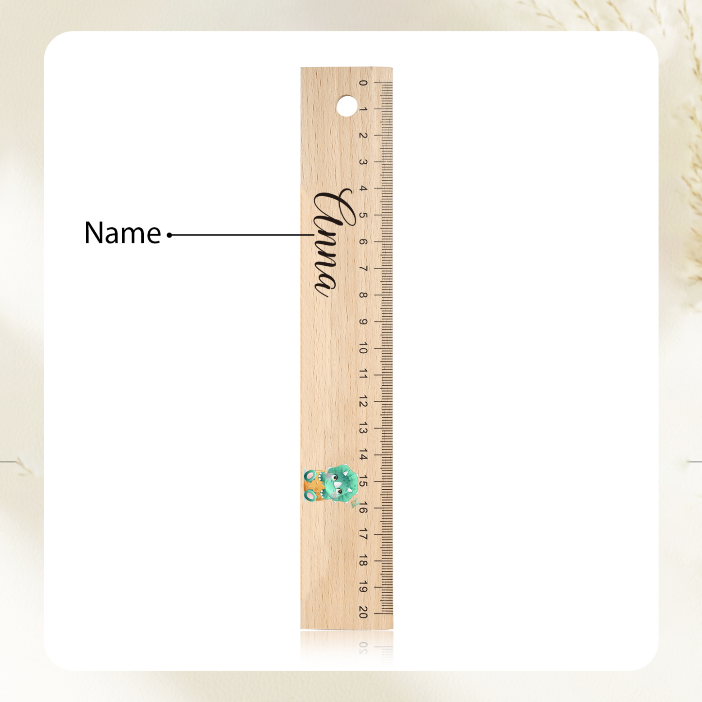 Custom 1 Name Ruler Wooden Dinosaur Ruler Back To School Gift for Boys Girls-Jessemade AU