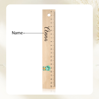Custom 1 Name Ruler Wooden Dinosaur Ruler Back To School Gift for Boys Girls-Jessemade AU