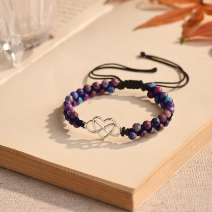 To My Granddaughter Infinity Heart Bracelet with Message Card Adjustable Bracelet Gift for Her - Never Forget How Much I Love You