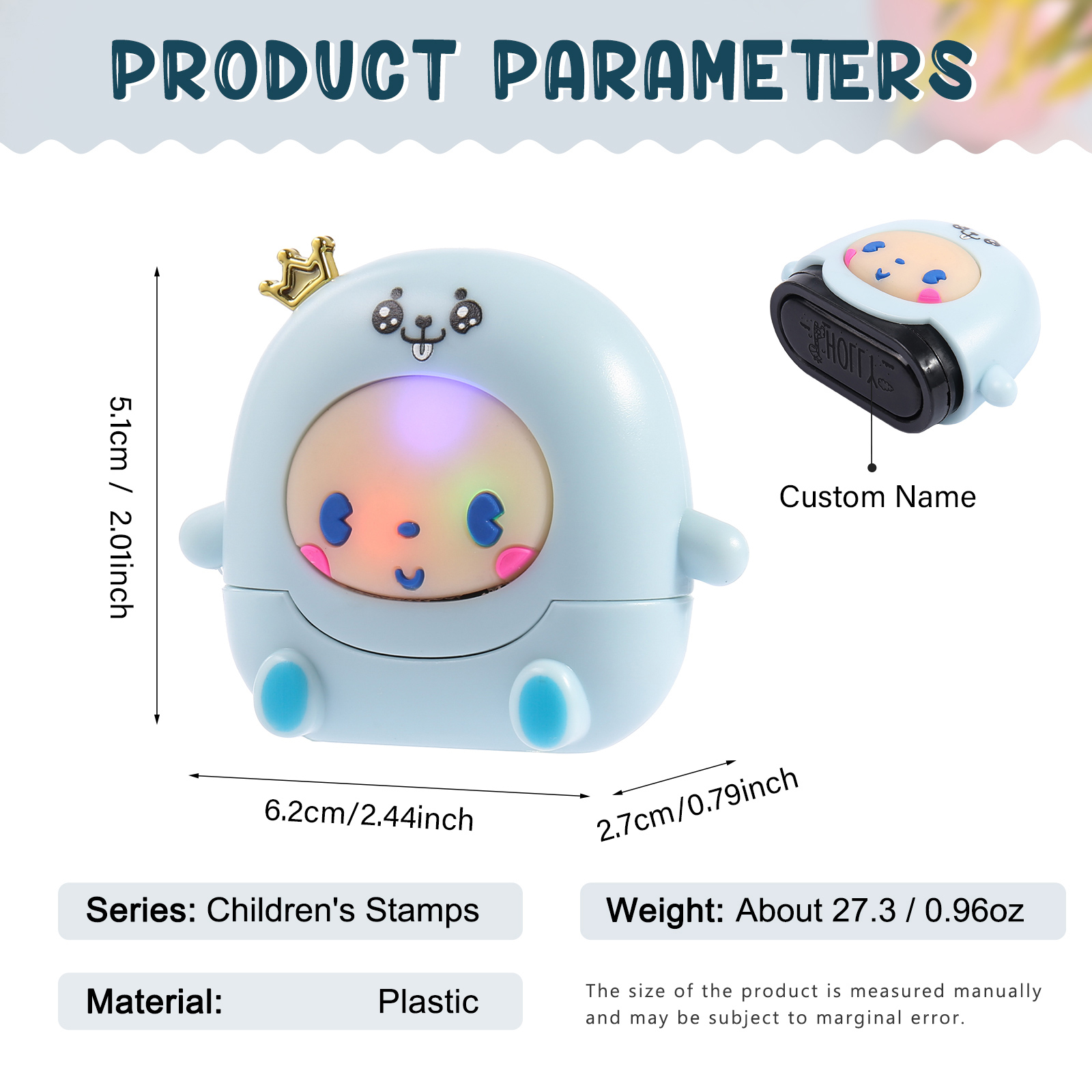 Personalised Name Stamp with Light Back-to-School Gift for Kids Black Ink-Jessemade AU