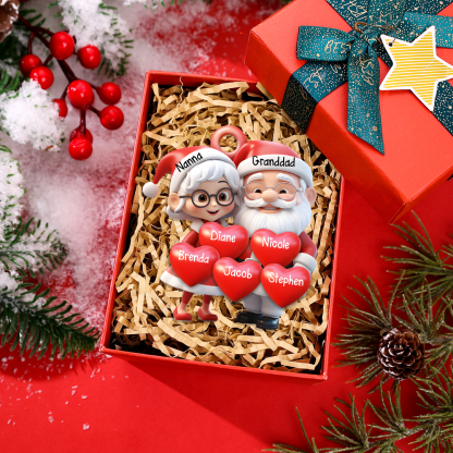 Personalised Ornament 3 to 8 Names Xmas for Grandparents | Jessemade