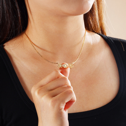 Personalised 4 Birthday Flowers Necklace Gold Custom Pendant Necklace Birthday Gift for Her-Jessemade AU