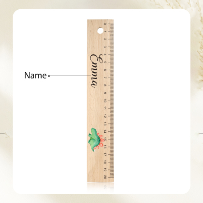 Custom 1 Name Ruler Wooden Dinosaur Ruler Back To School Gift for Boys Girls-Jessemade AU