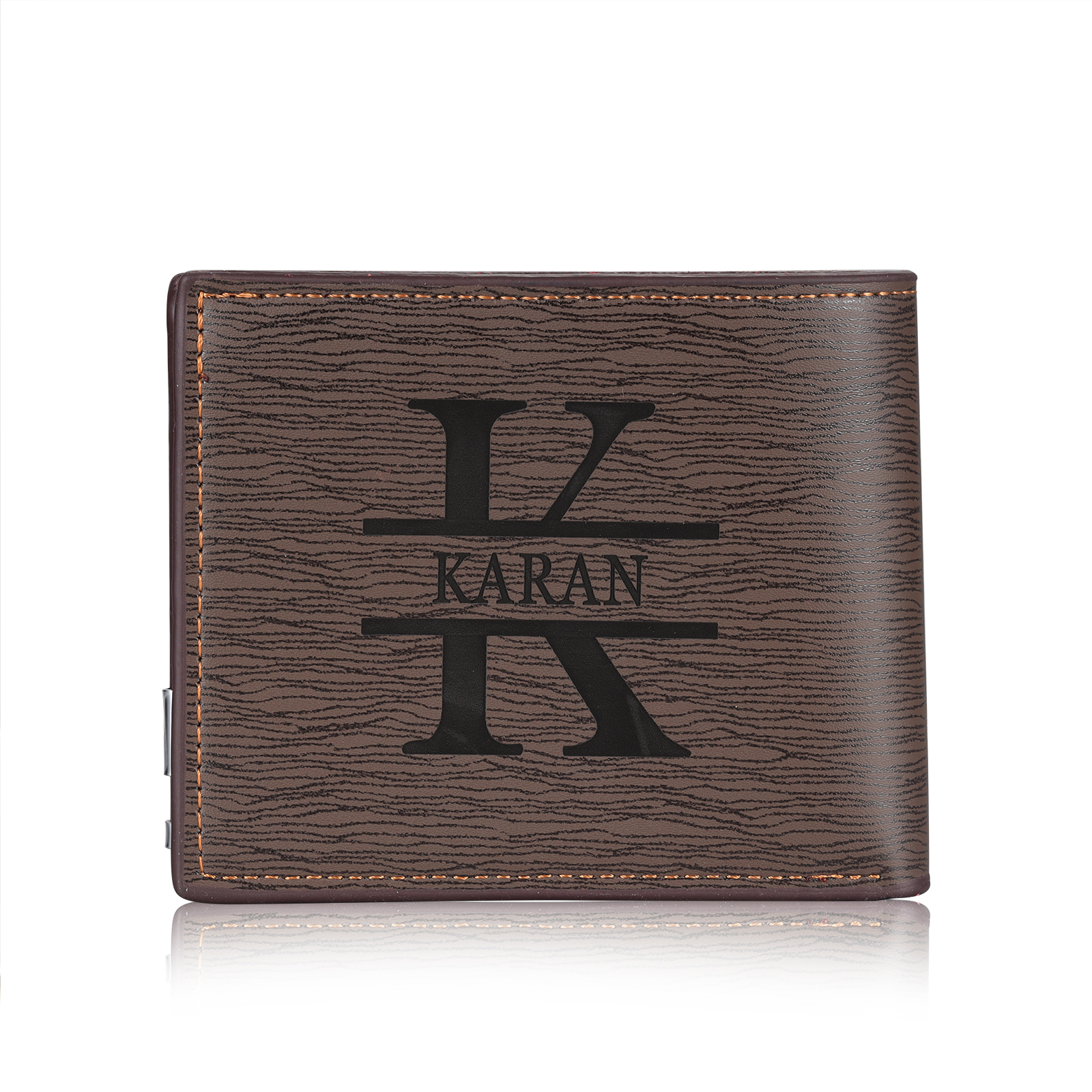 Men Photo Wallet Personalised Letter&Name Wallet Brown Colour with Photo Wallet Card Christmas Wallet Gift Set For Him