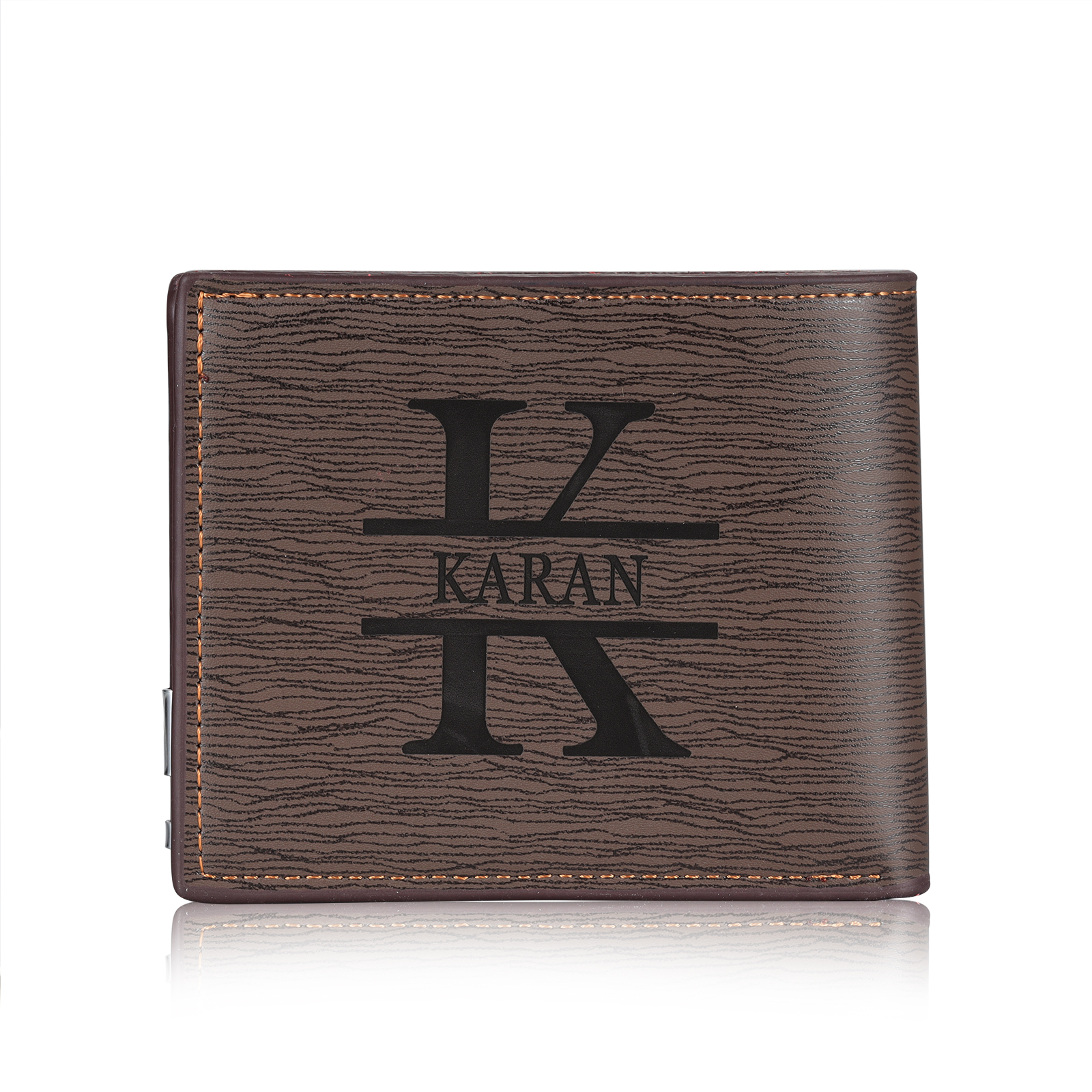 Men Photo Wallet Personalised Letter&Name Wallet Brown Colour with Photo Wallet Card Christmas Wallet Gift Set For Him