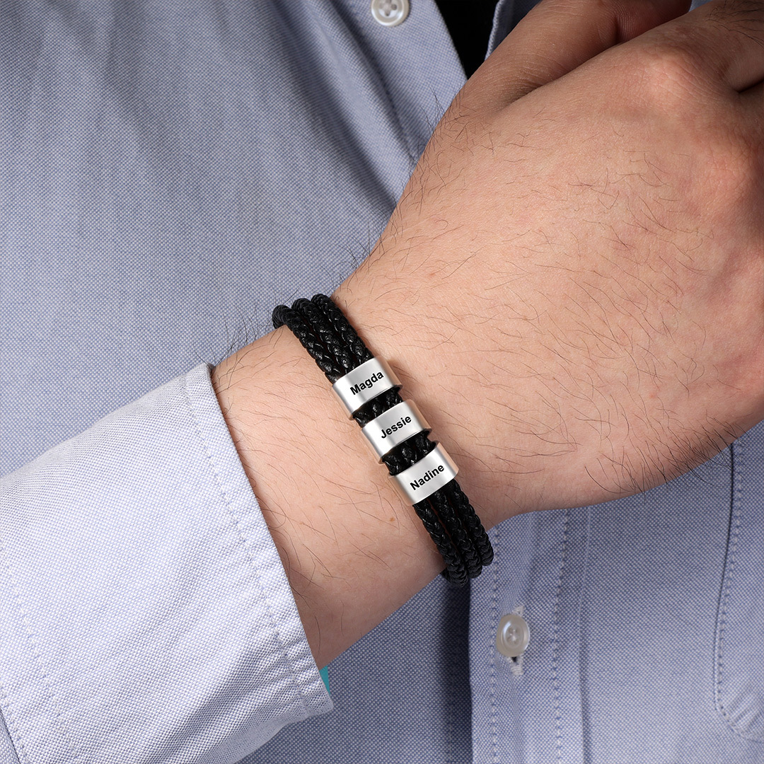 Personalised 1 Photo & 1 Letter & 6 Names Gift Set Custom Wallet & Bracelet Gift Box Set Christmas Gifts