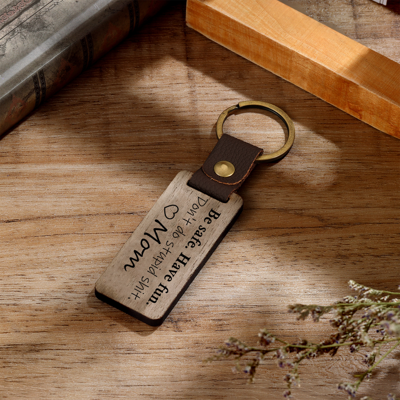 Don't Do Stupid Funny Wooden Keychain Drive Safe Have Fun Keychain Teenager Gift For Son/Daughter-Jessemade AU