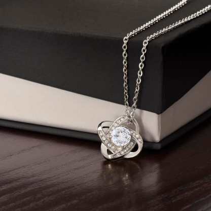 To My Daughter from Dad Love Knot Necklace "Never Forget That I Love You" S925 Sterling Silver Necklace