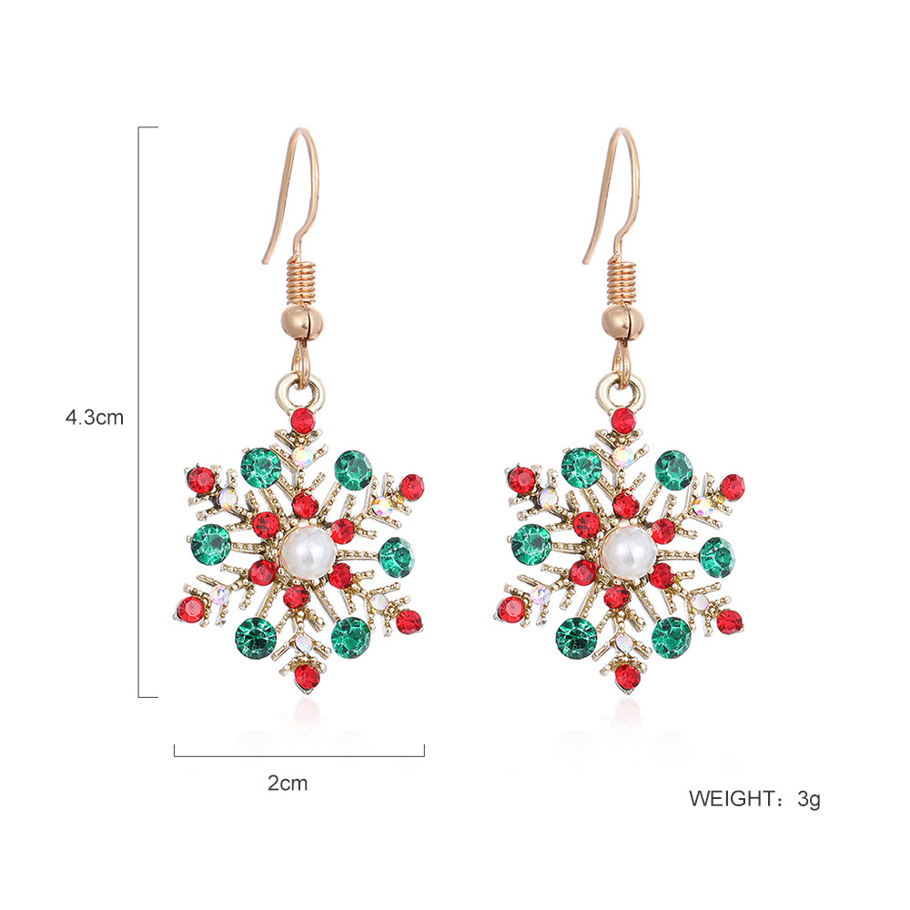 Christmas Snowflake Dangle Earrings Necklace Set Festive Holiday Gift for Women-Jessemade AU