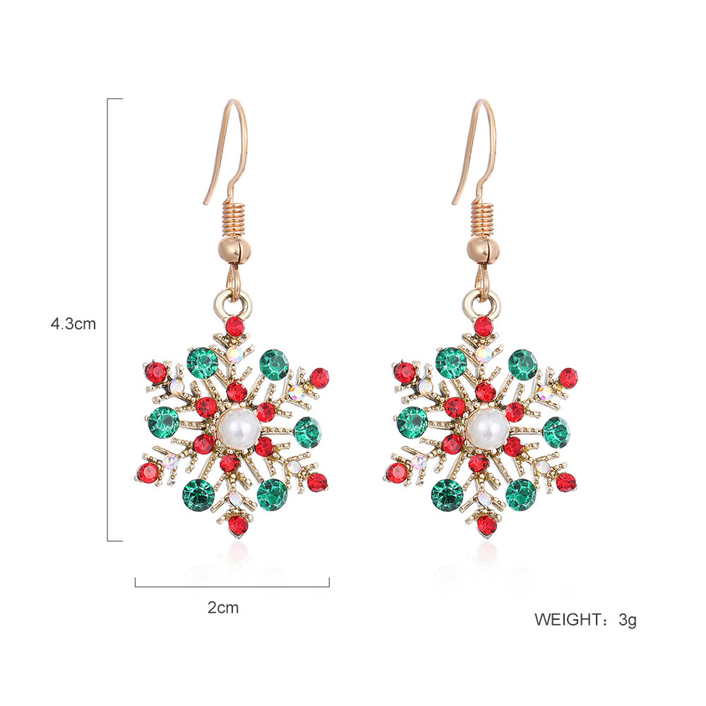 Christmas Snowflake Dangle Earrings Necklace Set Festive Holiday Gift for Women-Jessemade AU