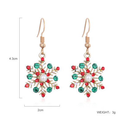 Christmas Snowflake Dangle Earrings Necklace Set Festive Holiday Gift for Women-Jessemade AU