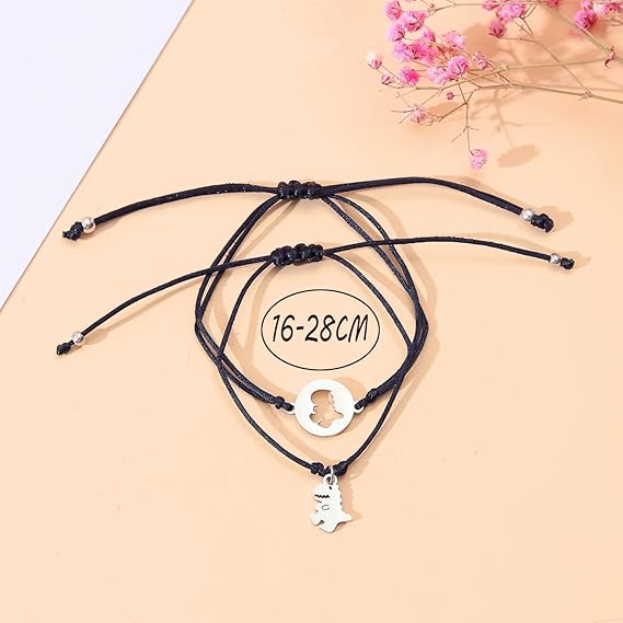 2 Pcs Dinosaur Bracelet Set First Day of School Gift with Cartoon Gift Card Adjustable Bracelet Gift for Kids-Jessemade AU