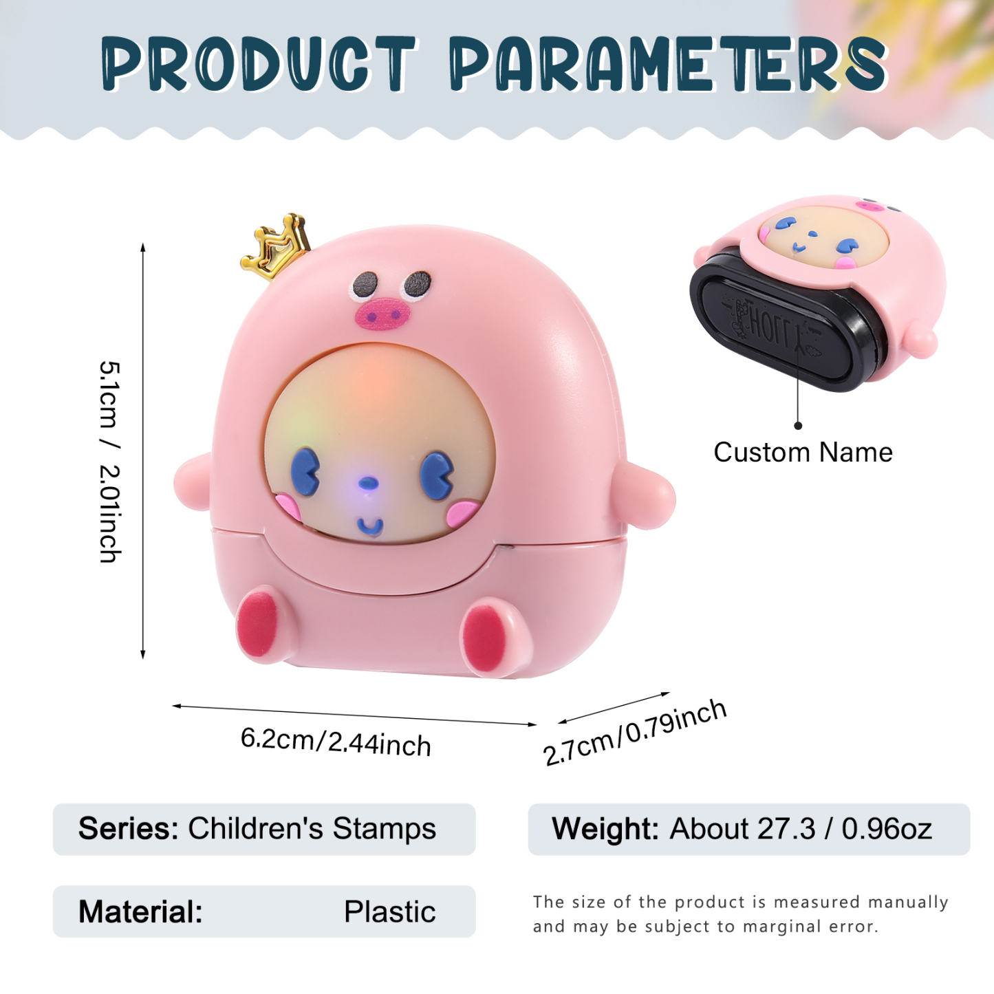 Personalised Name Stamp with Light Back-to-School Gift for Kids Black Ink-Jessemade AU