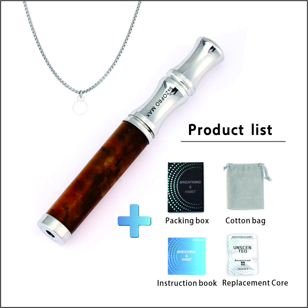 Tiger’s Eye Stone Breathing Necklace, Steel Accents