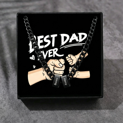 Personalised Cuban Link Chain Necklace for Men with 1 to 6 Names